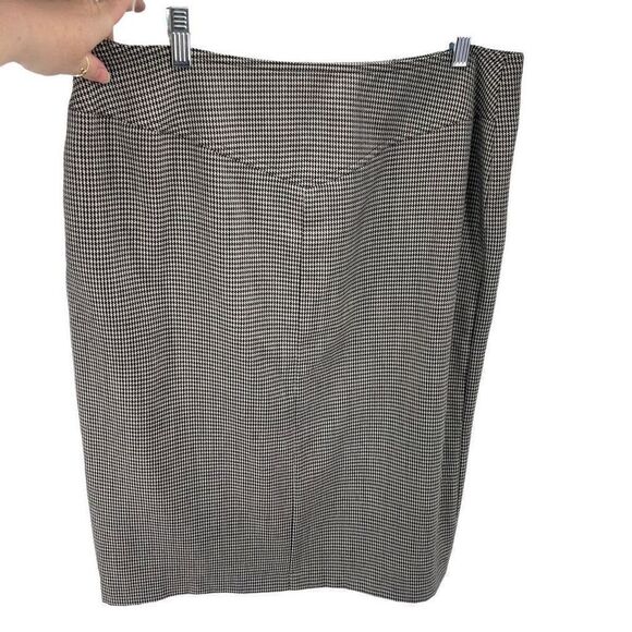 Harve Benard Womens Pencil Straight Skirt Houndstooth Stretch Black White 14 - Picture 1 of 11